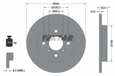 2X ДИСК ТОРМОЗНОЙ SUZUKI ЗАД BALENO 1,3-1,8 95-02 92153300