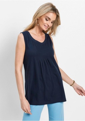 1G5F26 BONPRIX TOP GRANATOWY DŁUGI 48/50