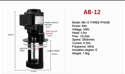 AB12 380V HZ WYSOKOWYDAJNA OBRABIARKA НАСОС SZLIFI