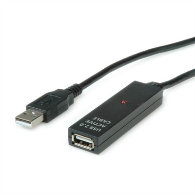 Kabel przedłużacz USB 2.0 aktywny czarny 30m