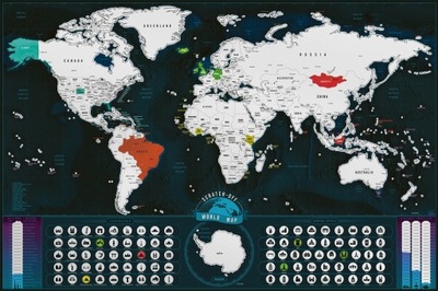 Mapa Zdrapka Świat Deluxe XXL (Classic Srebrna)