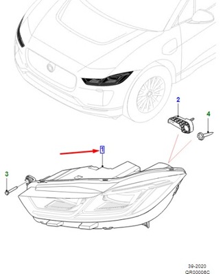 Jaguar i-pace x590 передняя часть правый фара rhd t4k1432 original фото №1