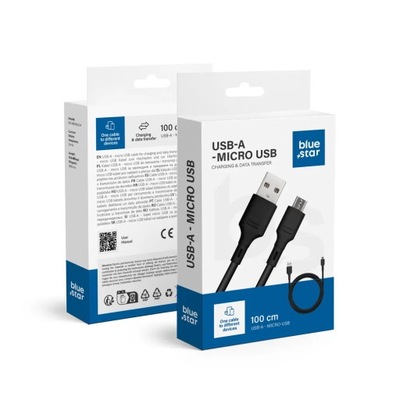 BLUE STAR kabel 2A USB do Micro USB DC-001AM2.0 1 m czarny