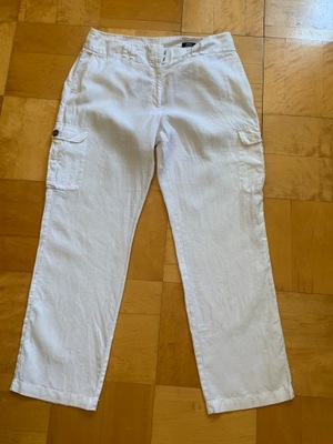 S.Oliver spodnie damskie lniane białe XL 42