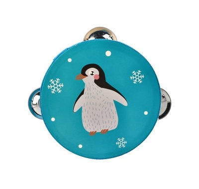 Tamburyno bębenek dla dzieci - pingwinek
