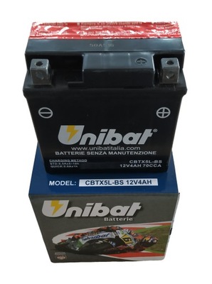 АКУМУЛЯТОР МОТОЦИКЛ UNIBAT CBTX5L-BS YTX5L-BS 4AH 12V