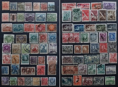 Filatelistyka POLSKA - zestaw starych znaczków (kasowanych) w klaserze