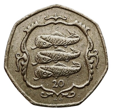 ISLE OF MAN 20 PENCE 1987 ŚLEDŹ ATLANTYCKI