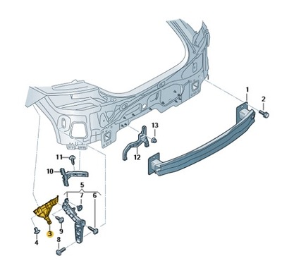 Направляющая бампера задняя правый góra audi tt aso оригинал фото №1