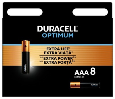 8x AAA LR3 DURACELL OPTIMUM 8szt