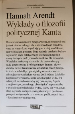 Wykłady o filozofii politycznej Kanta Arendt