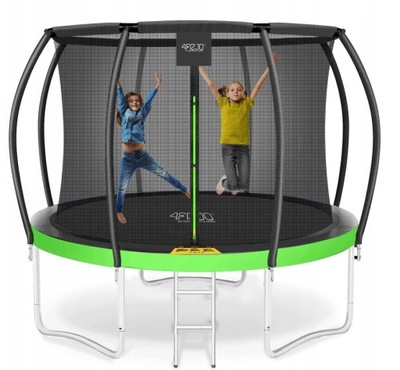 TRAMPOLINA Z SIATKĄ WEWNETRZNĄ DLA DZIECI 4FIZJO TRAMPOLINA OGRODOWA 312CM