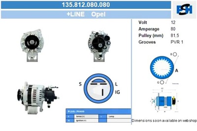 BV PSH ALTERNADOR OPEL 80A ALTERNADOR  