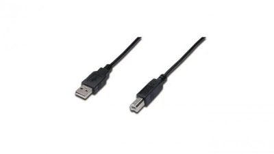 Kabel połączeniowy USB 2.0 Typ USB A/USB B M/M czarny 1,8m AK-300102-018-S