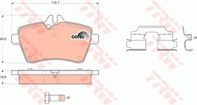 ZAPATAS DE FRENADO PARTE DELANTERA DB W169 A-KLASA  