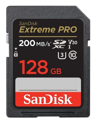 KARTA SANDISK EXTREME PRO 128GB V30 U3 4K 200MB/s