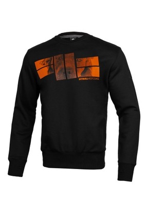 PIT BULL BLUZA CREWNECK ORANGE LOGO BLACK XL