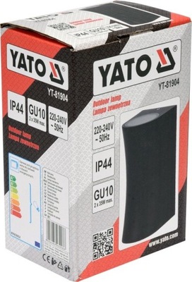 Yato YT-81904 Lampa ścienna zewnętrzna alu 2xGU10