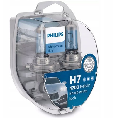 PHILIPS ŻARÓWKI H7 WHITEVISION ULTRA 4200K 55W 2X