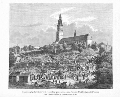 drzeworyt 1882 Częstochowa. Jasna Góra. Klasztor