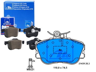 КОМПЛЕКТ КОЛОДОК ШАЛЬМІВНИХ ATE BA2044 571828B AS