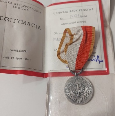 MEDALE PRL 40 lat PLUS LEGITYMACJA