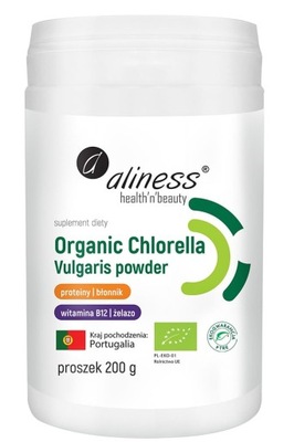 Aliness Organic Chlorella Vulgaris powder PROSZEK 200g