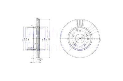 DELPHI ГАЛЬМІВНІ ДИСКИ ГАЛЬМІВНІ 2 ШТУКИ. ПЕРЕД MERCEDES C CL203 C T-MODEL S202 C