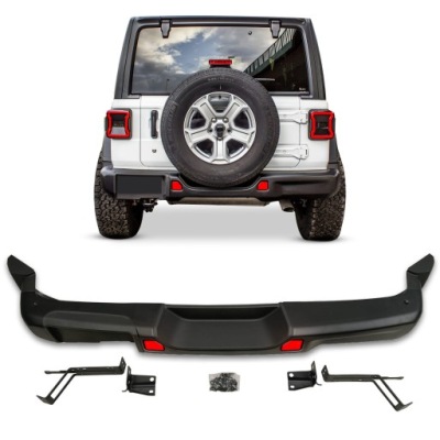 Jeep wrangler jl 2018+ бампер задний rubicon стальной bez pdc фото №1