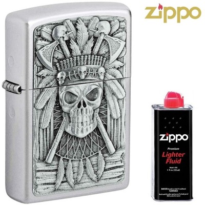 INDIAN SKULL * nowa zapalniczka * ZIPPO + BENZYNA