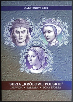 *KP* Królowe Polski - Jadwiga, Barbara, Bona - seria KP + folder- M. Gabris