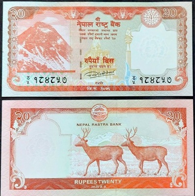 408. Banknot Nepal 20 Rupii 2020r. UNC