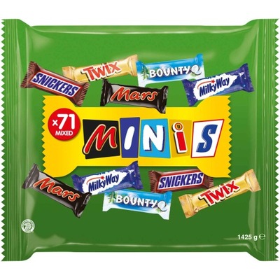 Mars Minis Mini Batony Mix Smaków Snickers Twix Bounty XXL 71szt 1425g