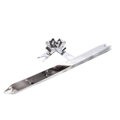 WSTĄŻKA DO PREZENTÓW KOKARDA ŚCIĄGANA SREBRNA