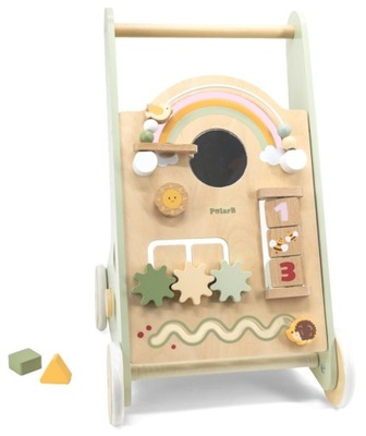 Zabawki dla dzieci Pchacz drewniany edukacyjny Montessori Chodzik zielony