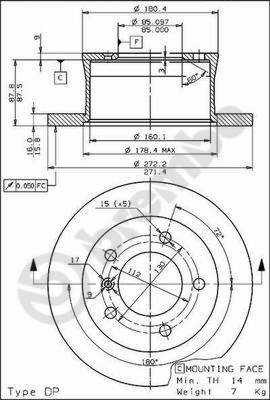 DISCO DE FRENADO MERCEDES SPRINTER 94-01 PARTE TRASERA  