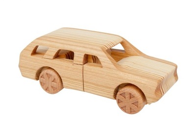 Drewniany FIAT auto z drewna samochód KOMBI 125 P