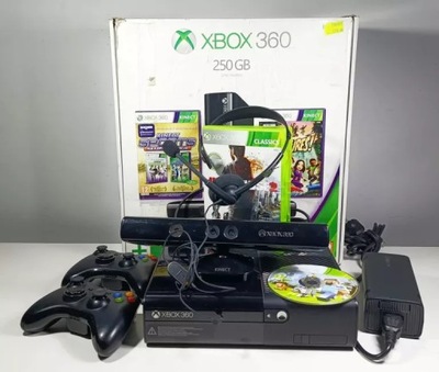 SUPER ZESTAW KONSOLA XBOX 360 250GB DWA PADY GRY