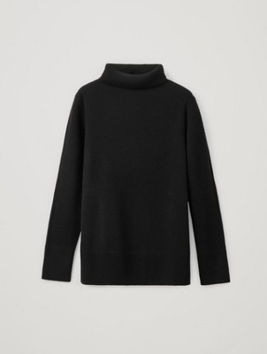COS sweter z golfem 100% kaszmir czarny 34 XS S PREMIUM D62