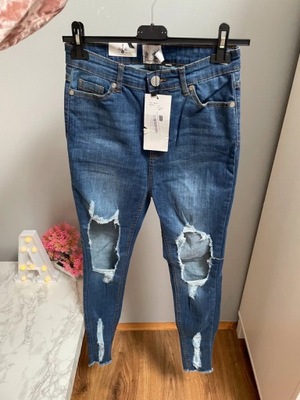 Nowe spodnie jeansy rurki wysoki stan M/L