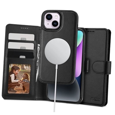 Etui z klapką Tech-Protect Wallet MagSafe do iPhone 15 czarne