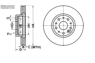 Ate тормозные диски тормозные 2szt. lancia thesis 2.0-3.2 фото №1