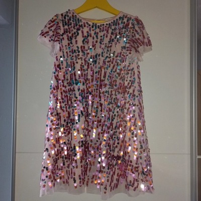 H&M cekinowa sukienka 128/134