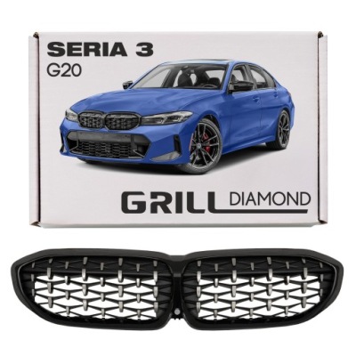 Bmw seria 3 g20 2018+ решітка радіатора передній diamond решітка радіатора решітки радіатора з kam 51139448475 фото №1