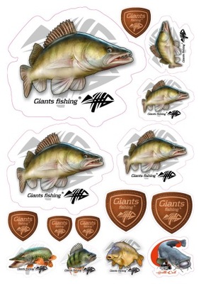 Giants fishing mix naklejek Candat 15szt