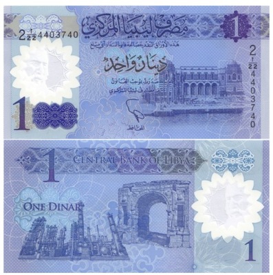 LIBIA 1 DINAR 2019 P-W85 UNC polimer