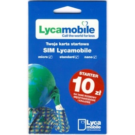 LycaMobile PL +48 Starter SIM Card PrePaid 10 PLN