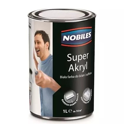 Farba akrylowa Super Akryl biały 1L Nobiles
