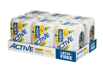 Piwo bezalkoholowe Lech Free smakowe Active mango cytryna 24x 500ml 6x 4pak