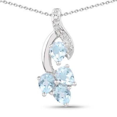 NATURALNY TOPAZ DIAMENT SREBRNY WISIOR NA PREZENT